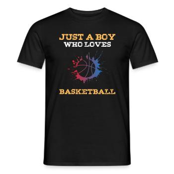Juste un garçon qui aime le basket-ball - T-shirt homme - noir - Devant - AI Model Male 178 light (178cm)