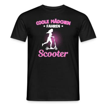 Coole Mädchen Fahren Scooter - Männer T-Shirt - Schwarz - Vorne - AI Model Male 178 light (178cm)