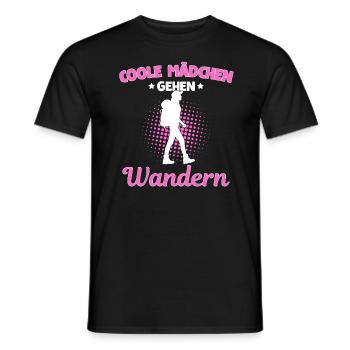 Coole Mädchen Gehen Wandern - Männer T-Shirt - Schwarz - Vorne - AI Model Male 178 light (178cm)