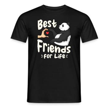 Panda Bear Lover Friend Pandas - Men's T-Shirt - black - Front - AI Model Male 178 light (178cm)
