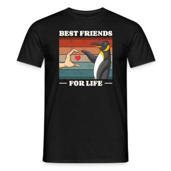 Rétro Pingouin Amant Ami Pingouins - T-shirt homme - noir - Devant - AI Model Male 178 light (178cm)