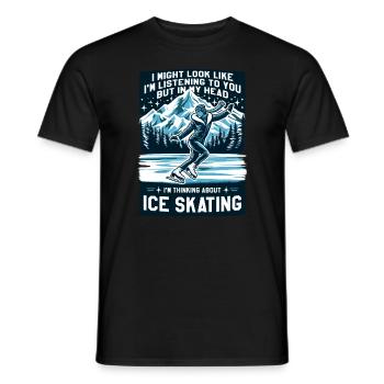 Never An Old Man On Skis Skier - Men's T-Shirt - black - Front - AI Model Male 178 light (178cm)