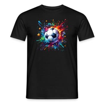 Splash Art Joueur de football Sports Football - T-shirt homme - noir - Devant - AI Model Male 178 light (178cm)