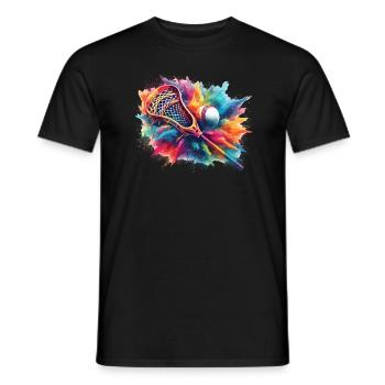 Buntes Lacrosse-Spieler-Sportteam-Spiel - Männer T-Shirt - Schwarz - Vorne - AI Model Male 178 light (178cm)