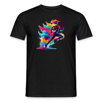 Splash Art Running Marathon Fitness Runner Run - Men's T-Shirt - black - Front - AI Model Male 178 light (178cm)