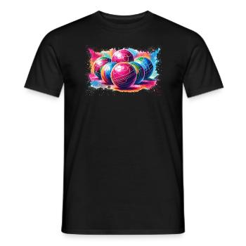 Joueur de pétanque coloré Boules Pentanque - T-shirt homme - noir - Devant - AI Model Male 178 light (178cm)