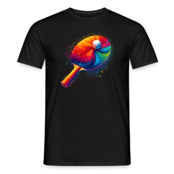 Splash Art Tischtennisspieler Tischtennisschläger - Männer T-Shirt - Schwarz - Vorne - AI Model Male 178 light (178cm)