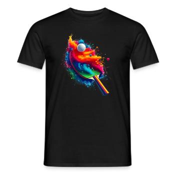 Splash Art Tischtennisspieler Tischtennisschläger - Männer T-Shirt - Schwarz - Vorne - AI Model Male 178 light (178cm)