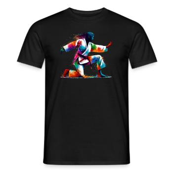 Colorful Judo Martial Artist Martial Arts - Men's T-Shirt - black - Front - AI Model Male 178 light (178cm)