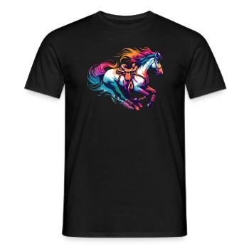 Reiten Reiten Reiten Reitpferde - Männer T-Shirt - Schwarz - Vorne - AI Model Male 178 light (178cm)