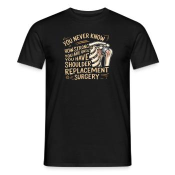 Bionic Shoulder Replacement Surgery Joint Recovery - Men's T-Shirt - black - Front - AI Model Male 178 light (178cm)