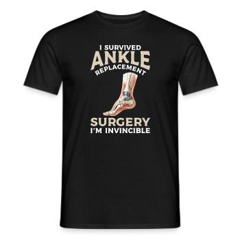 Chirurgie bionique de remplacement de la cheville Récupération articulaire - T-shirt homme - noir - Devant - AI Model Male 178 light (178cm)