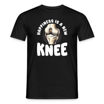 Glück ist ein neuer bionischer Gelenkersatz im Knie - Männer T-Shirt - Schwarz - Vorne - AI Model Male 178 light (178cm)