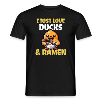 J’adore les canards et les ramen - T-shirt homme - noir - Devant - AI Model Male 178 light (178cm)
