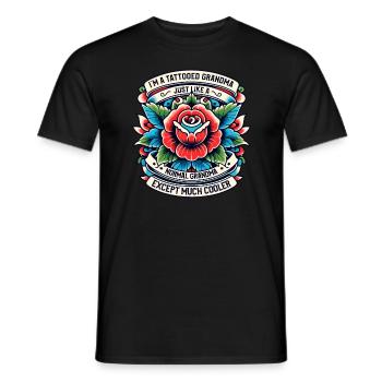 Tattooed Grandma Tattoo Tattooing Ink Tattoos - Men's T-Shirt - black - Front - AI Model Male 178 light (178cm)