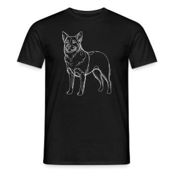Line Art Australian Cattle Dog - Men's T-Shirt - black - Front - AI Model Male 178 light (178cm)