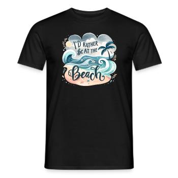 I'd Rather Be At The Beach Summer Vacation Beaches - Men's T-Shirt - black - Front - AI Model Male 178 light (178cm)