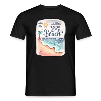 I'd Rather Be At The Beach Summer Vacation Beaches - Men's T-Shirt - black - Front - AI Model Male 178 light (178cm)