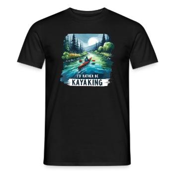I'd Rather Be Kayaking Kayak Kayaker Paddling - Men's T-Shirt - black - Front - AI Model Male 178 light (178cm)