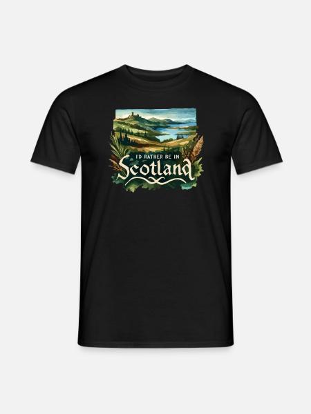 Jeg vil hellere være i Skotland ferie vacationist - Mænd T-shirt - sort