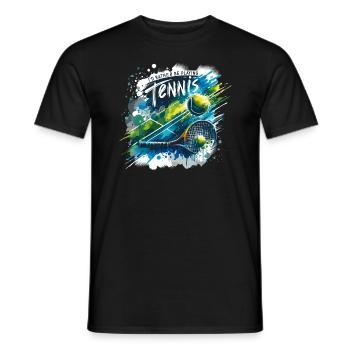 I'd Rather Be Playing Tennis Tennis Player Racket - Men's T-Shirt - black - Front - AI Model Male 178 light (178cm)