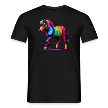 Pop Art Coloré Miniature Cheval Cheval - T-shirt homme - noir - Devant - AI Model Male 178 light (178cm)