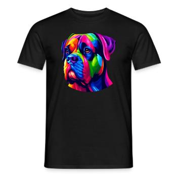 Bunte Pop Art Cane Corso Italienischer Mastiff - Männer T-Shirt - Schwarz - Vorne - AI Model Male 178 light (178cm)