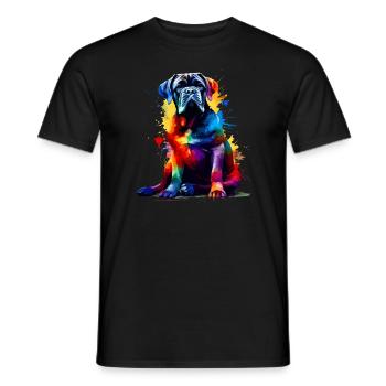 Bunte Splash Art Cane Corso Italienische Dogge - Männer T-Shirt - Schwarz - Vorne - AI Model Male 178 light (178cm)