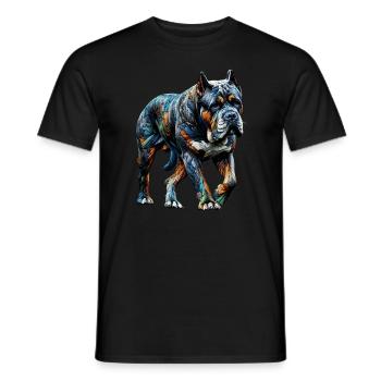 Polygon Art Cane Corso Italienischer Mastiff - Männer T-Shirt - Schwarz - Vorne - AI Model Male 178 light (178cm)