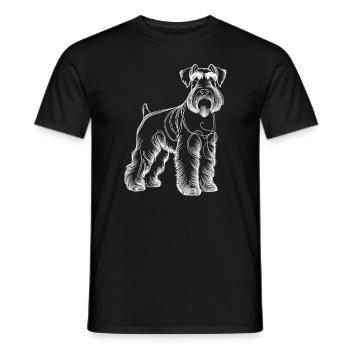 Line Art Giant Schnauzer Schnauzers - Men's T-Shirt - black - Front - AI Model Male 178 light (178cm)