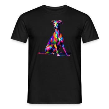 Bunte Pop Art Italienisch Windhund Italienisch - Männer T-Shirt - Schwarz - Vorne - AI Model Male 178 light (178cm)