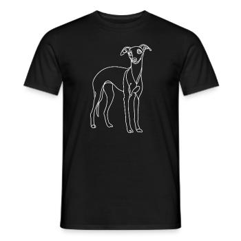 Strichzeichnung Italienisch Windhund Italienisch - Männer T-Shirt - Schwarz - Vorne - AI Model Male 178 light (178cm)