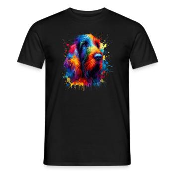 Splash Art Coloré Italien Spinone Italiano - T-shirt homme - noir - Devant - AI Model Male 178 light (178cm)