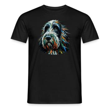 Polygon Art Italian Spinone Italiano - Men's T-Shirt - black - Front - AI Model Male 178 light (178cm)