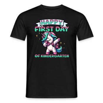 Happy First Day Of Kindergarten - Men's T-Shirt - black - Front - AI Model Male 178 light (178cm)