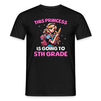 Cette princesse va en 5e année - T-shirt homme - noir - Devant - AI Model Male 178 light (178cm)