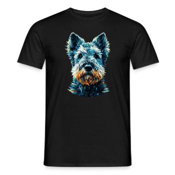 Polygon Art Kerry Blue Terrier Terriers - Männer T-Shirt - Schwarz - Vorne - AI Model Male 178 light (178cm)