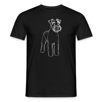 Line Art Kerry Blue Terrier Terriers - Männer T-Shirt - Schwarz - Vorne - AI Model Male 178 light (178cm)