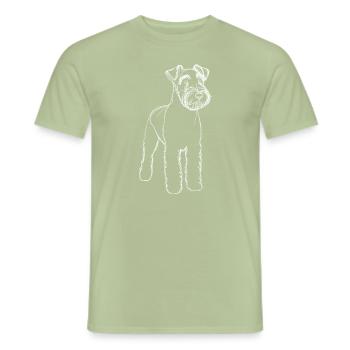 Line Art Kerry Blue Terrier Terriers - Männer T-Shirt - Sage - Vorne - AI Model Male 178 light (178cm)