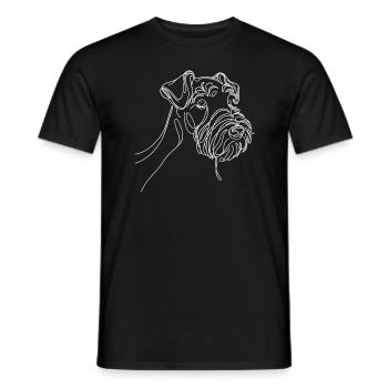 Line Art Kerry Blue Terrier Terriers - Männer T-Shirt - Schwarz - Vorne - AI Model Male 178 light (178cm)