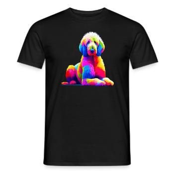 Pop Art coloré Komondor Chien de berger hongrois - T-shirt homme - noir - Devant - AI Model Male 178 light (178cm)