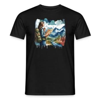Voyage Voyage Aventure Voyageur - T-shirt homme - noir - Devant - AI Model Male 178 light (178cm)