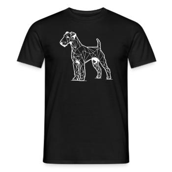 Geometrische Strichkunst Airedale Terrier Bingley - Männer T-Shirt - Schwarz - Vorne - AI Model Male 178 light (178cm)
