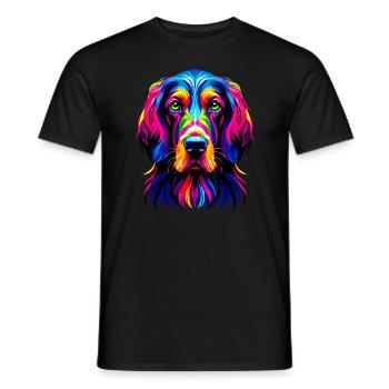Colorful Pop Art English Setter Laverack Setter - Men's T-Shirt - black - Front - AI Model Male 178 light (178cm)