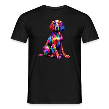 Colorful Pop Art English Setter Laverack Setter - Men's T-Shirt - black - Front - AI Model Male 178 light (178cm)
