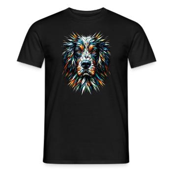 Polygon Art English Setter Laverack Setter - Men's T-Shirt - black - Front - AI Model Male 178 light (178cm)