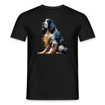 Polygon Art English Setter Laverack Setter - Men's T-Shirt - black - Front - AI Model Male 178 light (178cm)