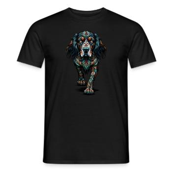 Mandala Art English Setter Laverack Setter - Men's T-Shirt - black - Front - AI Model Male 178 light (178cm)