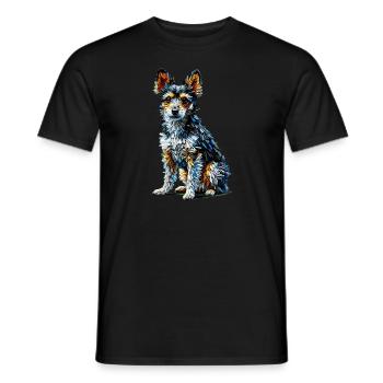 Polygon Art Toy Fox Terrier American Toy Terriers - Men's T-Shirt - black - Front - AI Model Male 178 light (178cm)