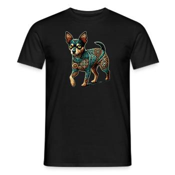 Mandala Art Toy Fox Terrier American Toy Terriers - Men's T-Shirt - black - Front - AI Model Male 178 light (178cm)